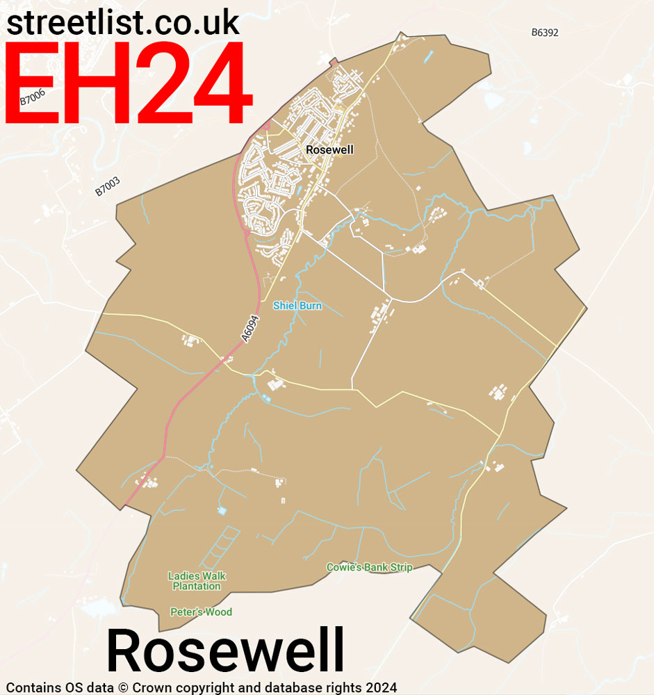 Map of the EH24 postcode