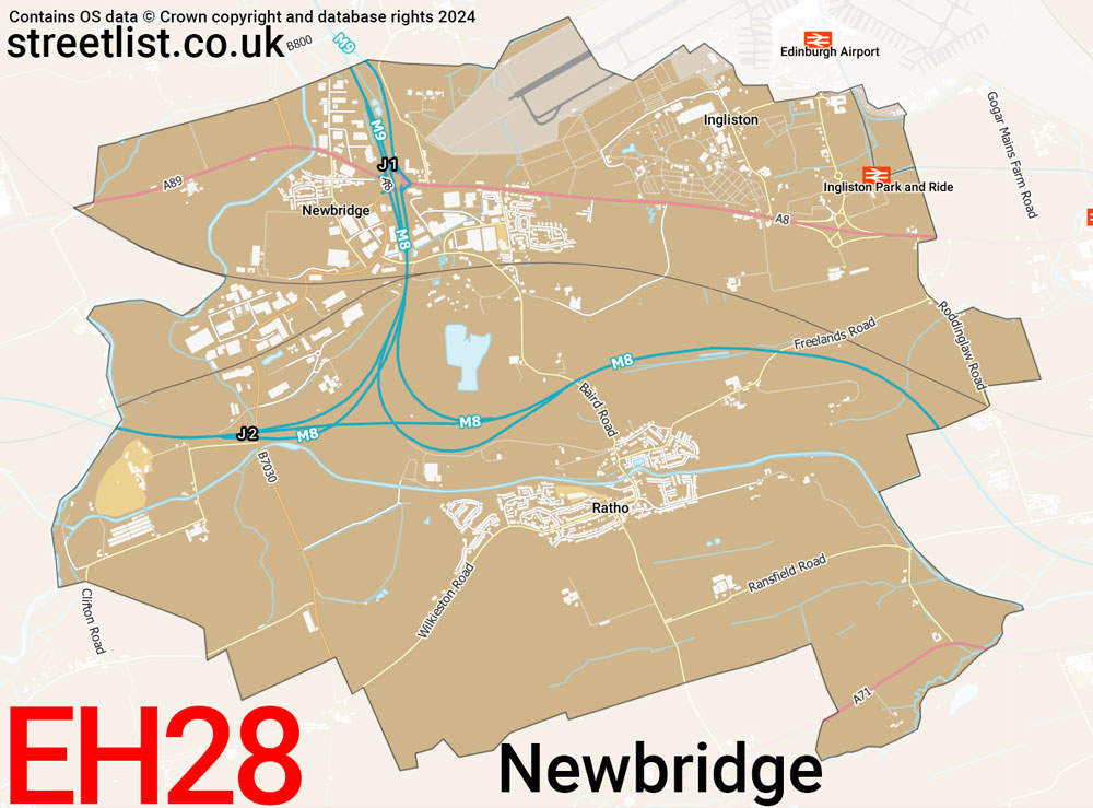 Map of the EH28 postcode