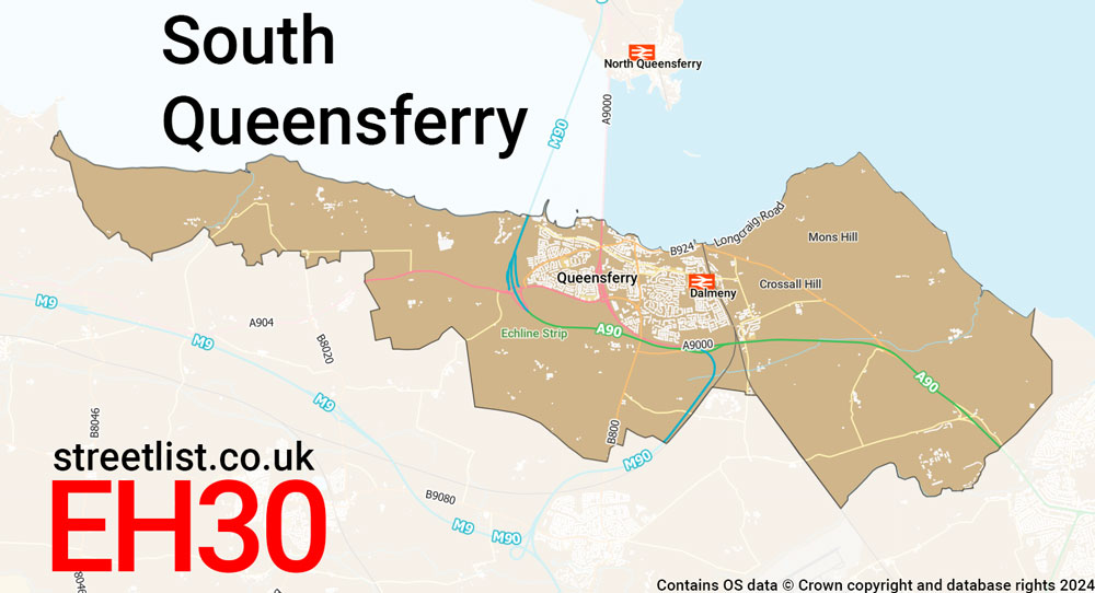 Map of the EH30 postcode