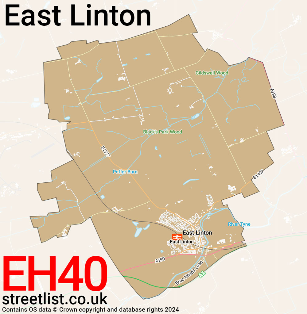 Map of the EH40 postcode