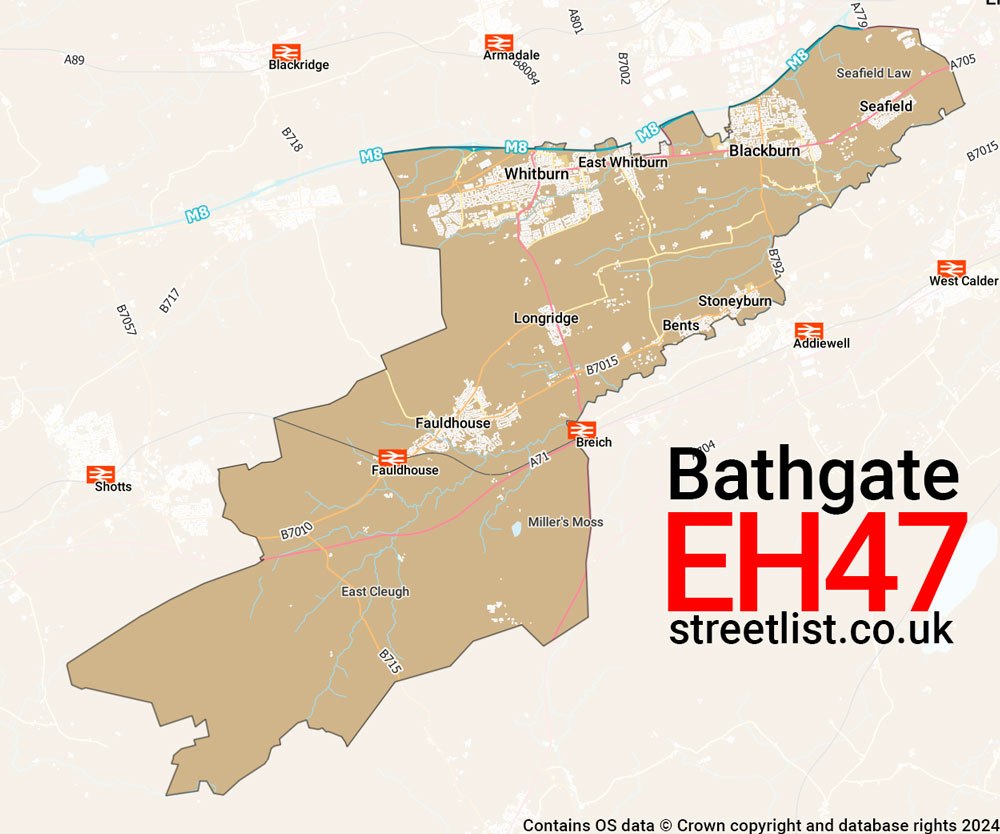 Map of the EH47 postcode