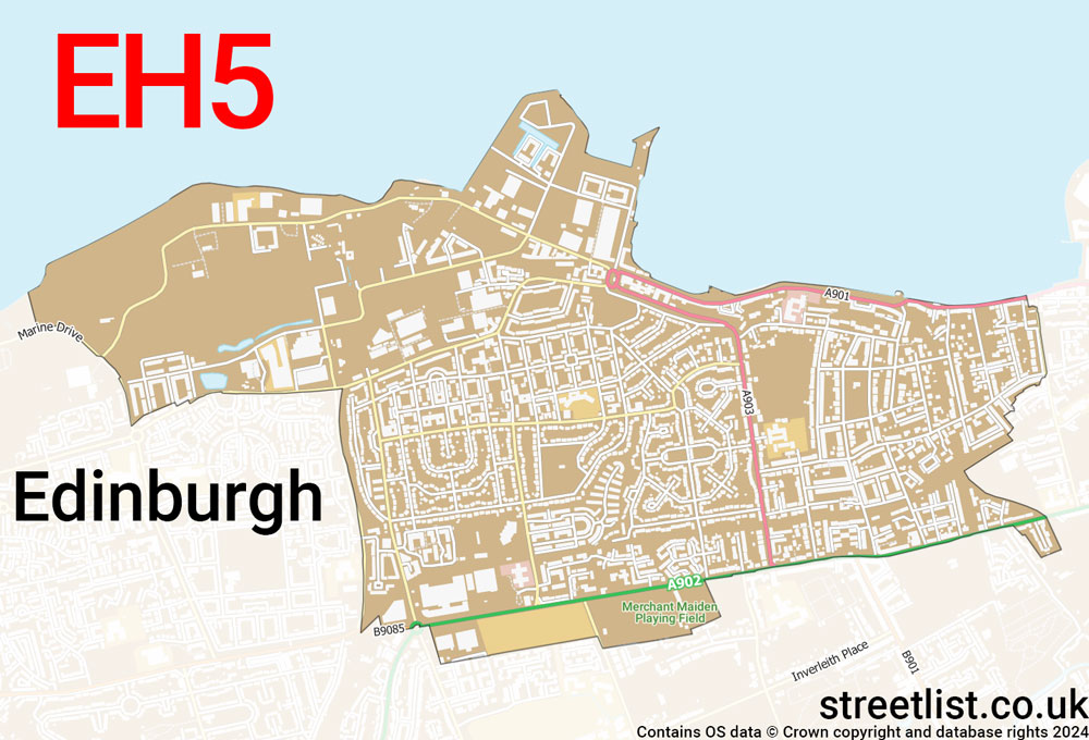 Map of the EH5 postcode