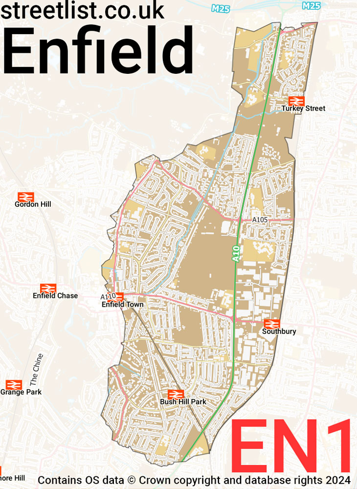 Map of the EN1 postcode