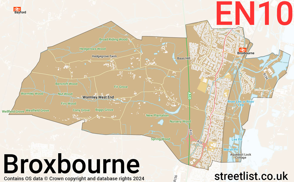 Map of the EN10 postcode