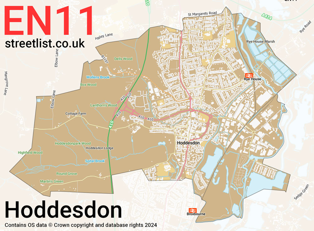 Map of the EN11 postcode