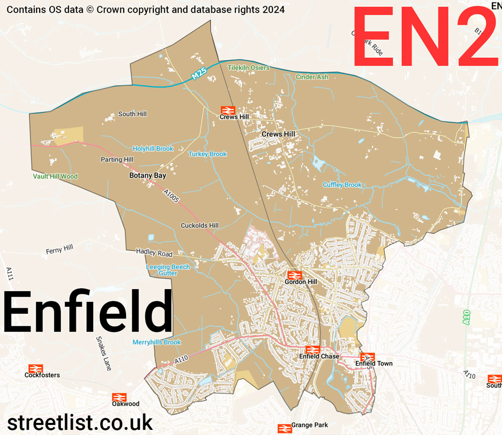 Map of the EN2 postcode