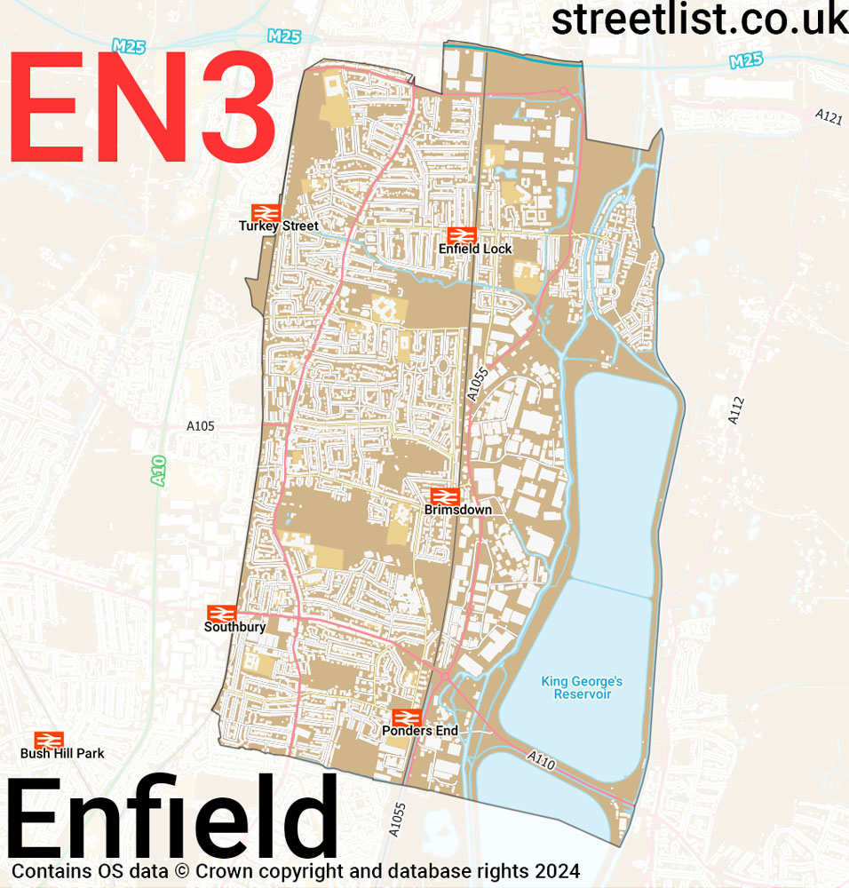 Map of the EN3 postcode