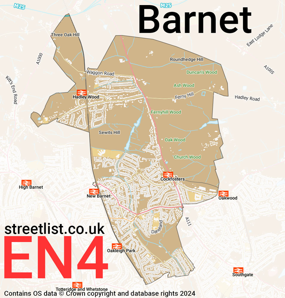 Map of the EN4 postcode