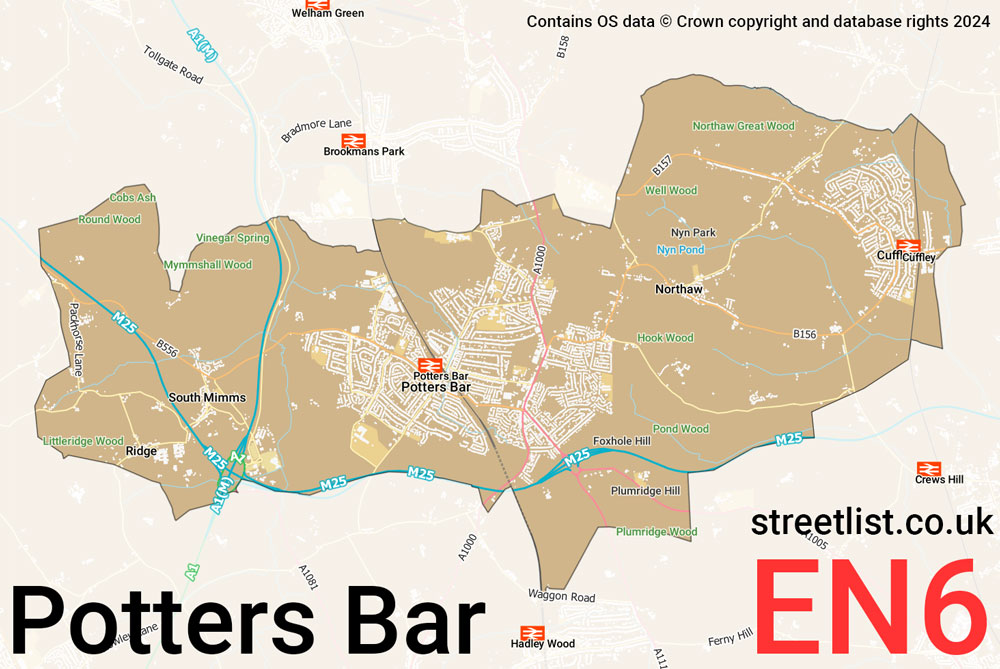 Map of the EN6 postcode