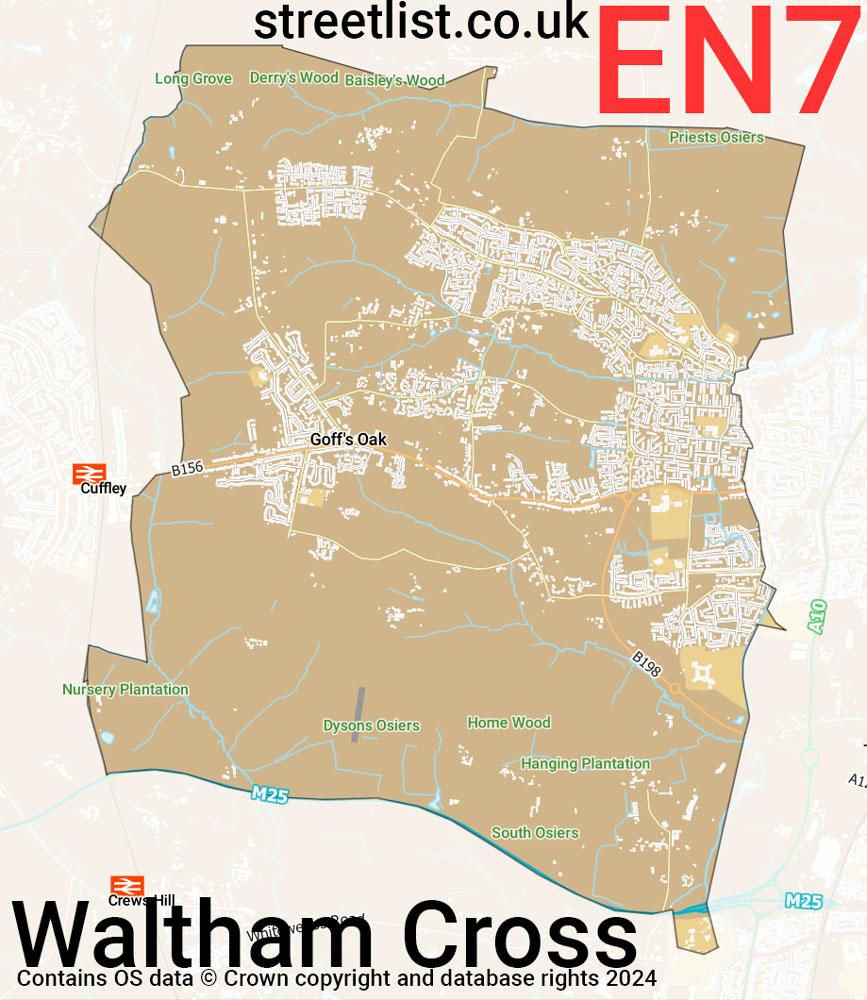 Map of the EN7 postcode