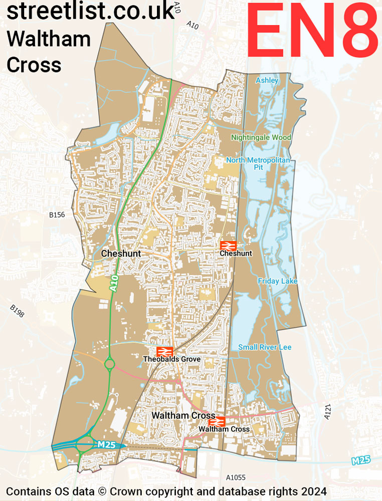 Map of the EN8 postcode