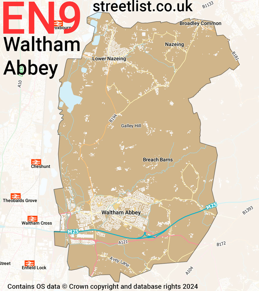 Map of the EN9 postcode