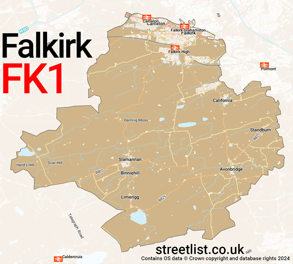 Map of the FK1 postcode