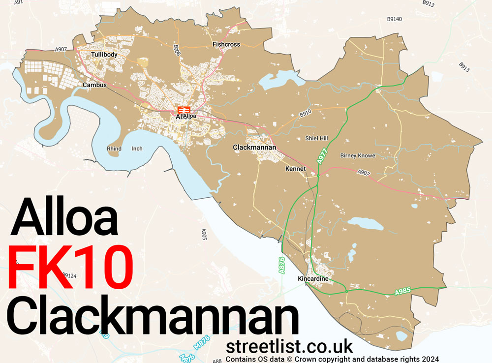 Map of the FK10 postcode