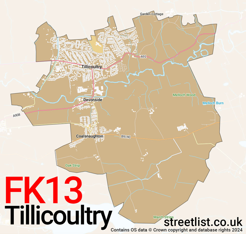 Map of the FK13 postcode