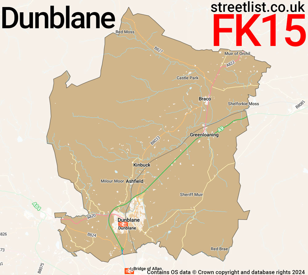 Map of the FK15 postcode