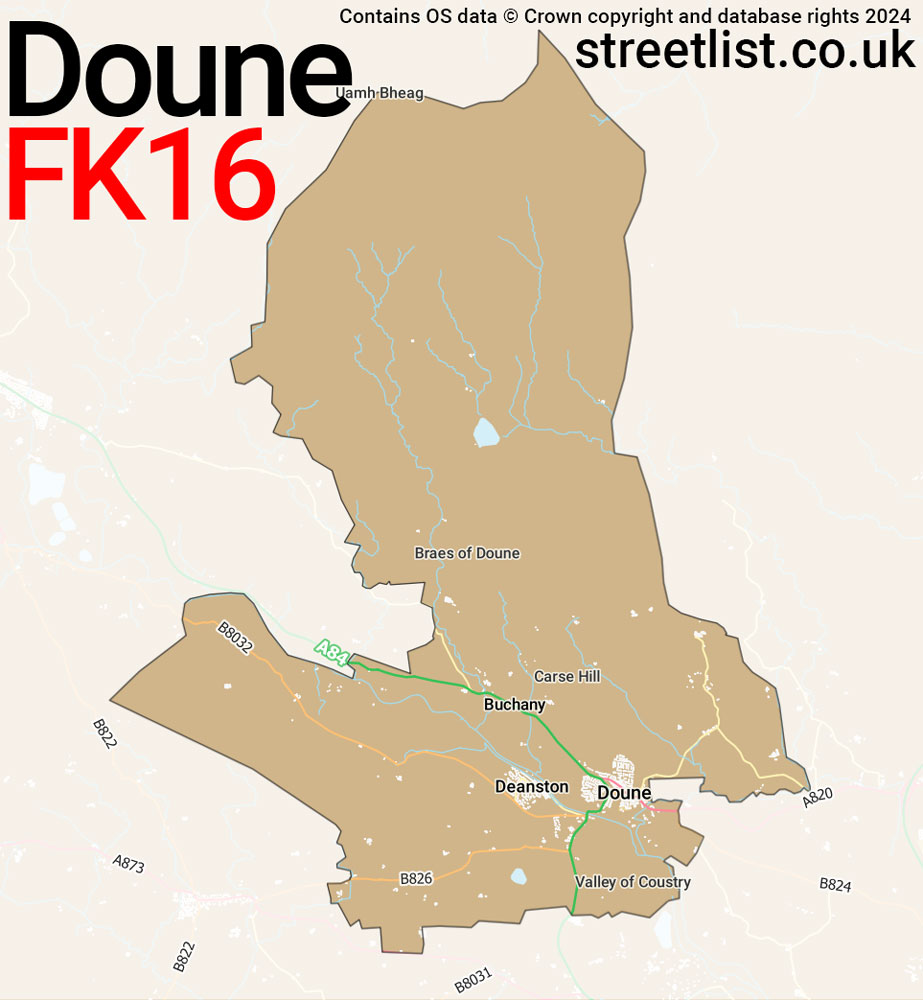 Map of the FK16 postcode