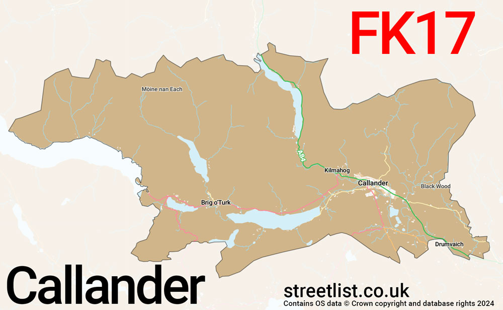 Map of the FK17 postcode