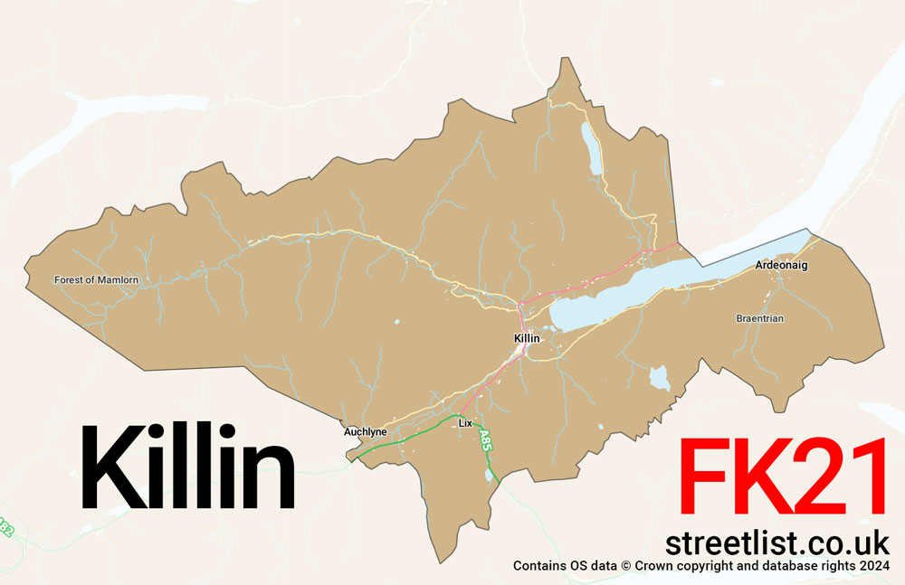 Map of the FK21 postcode