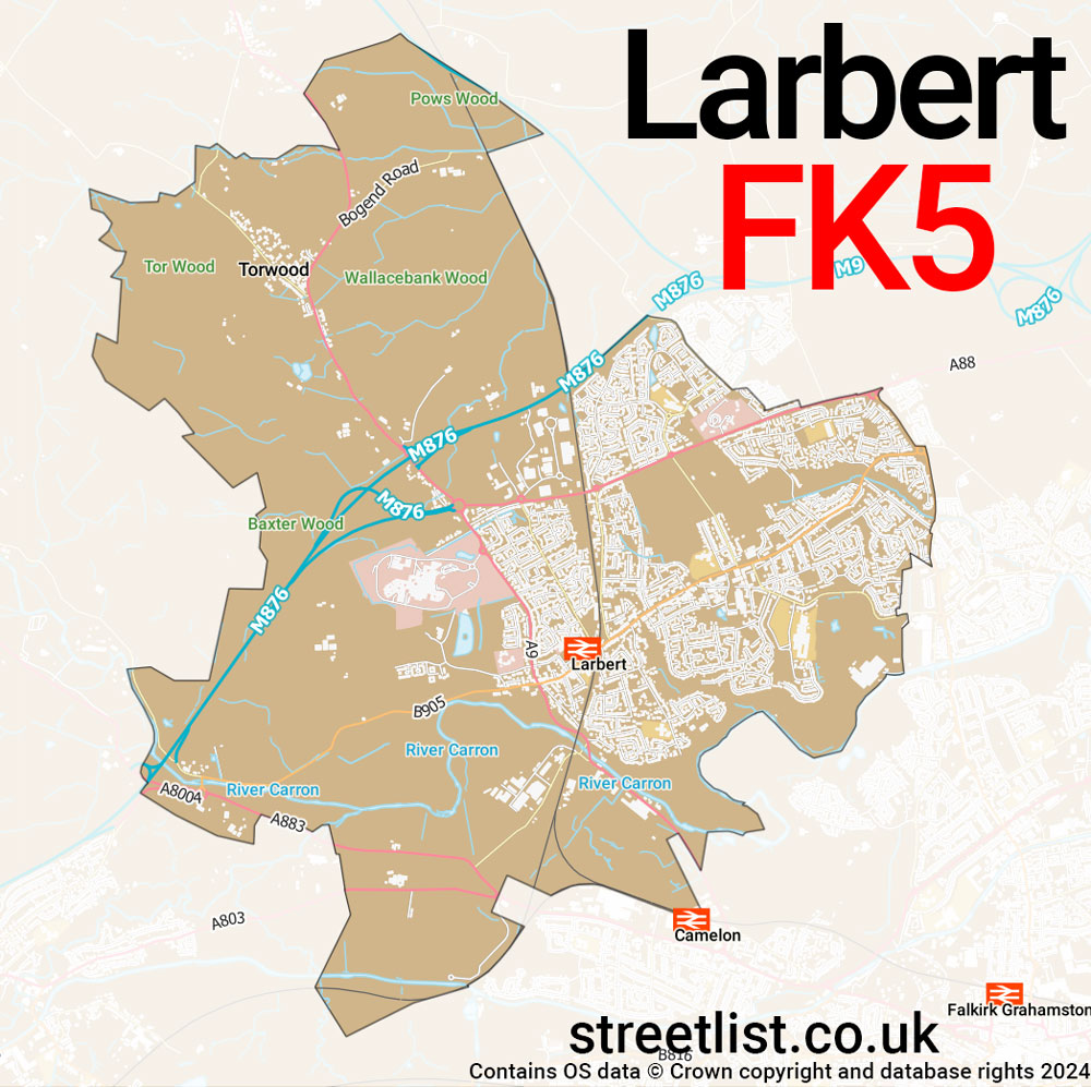 Map of the FK5 postcode