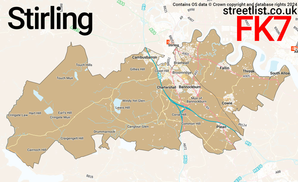 Map of the FK7 postcode