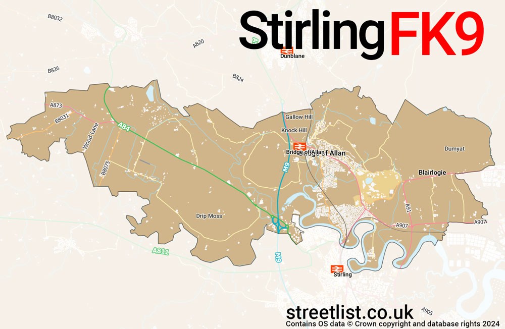 Map of the FK9 postcode