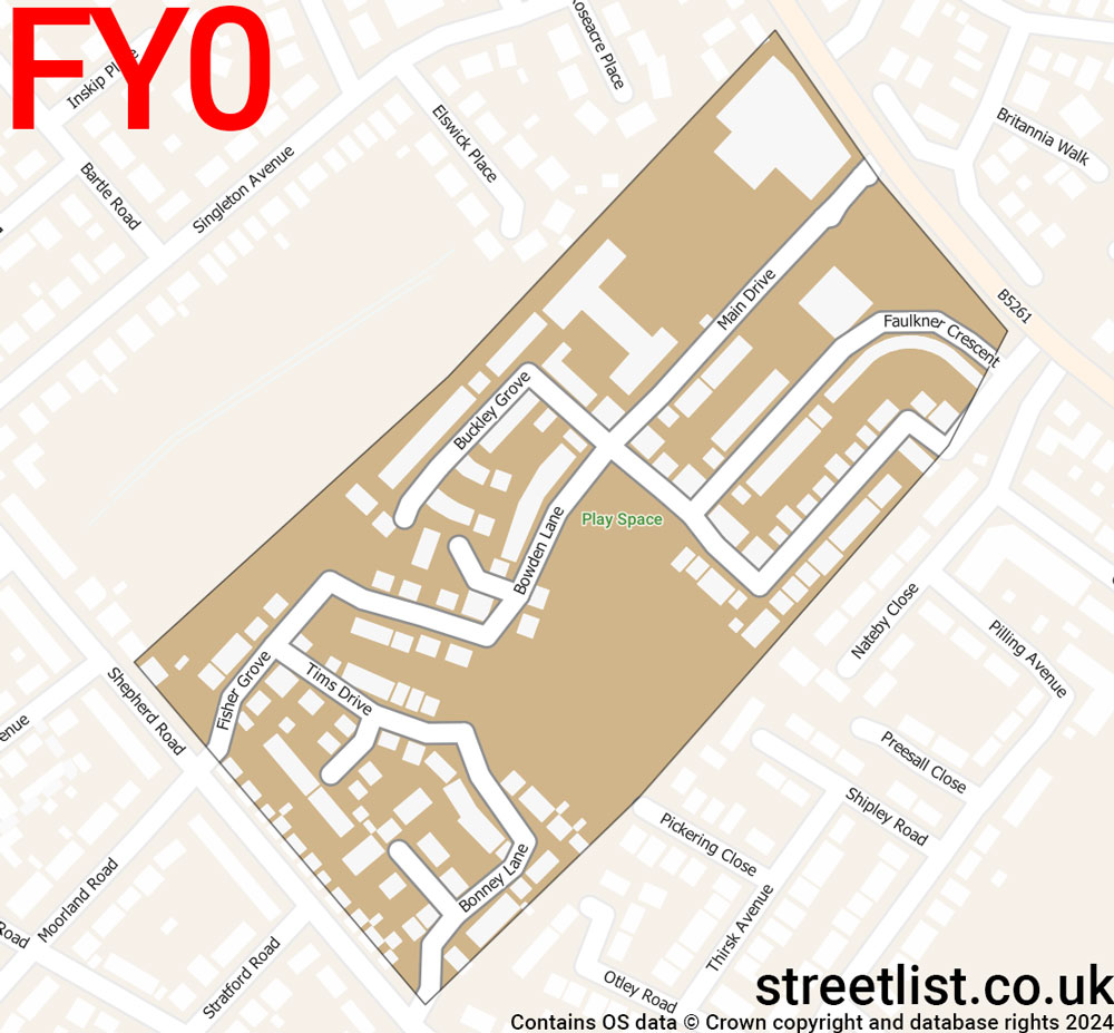 Map of the FY0 postcode