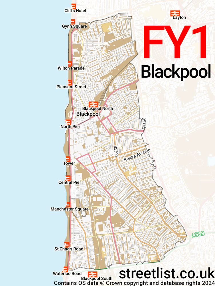 Map of the FY1 postcode