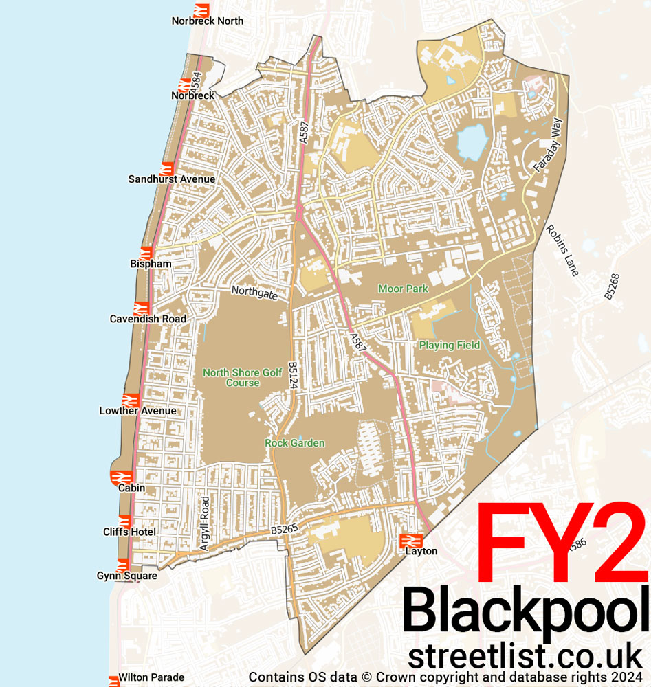 Map of the FY2 postcode