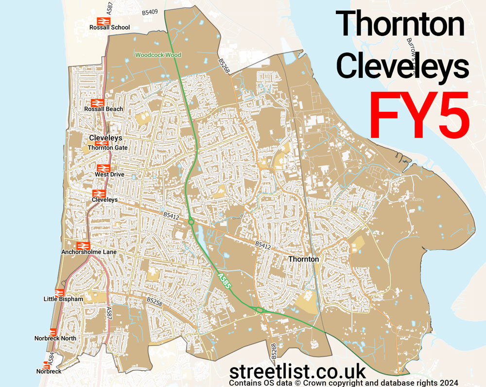 Map of the FY5 postcode