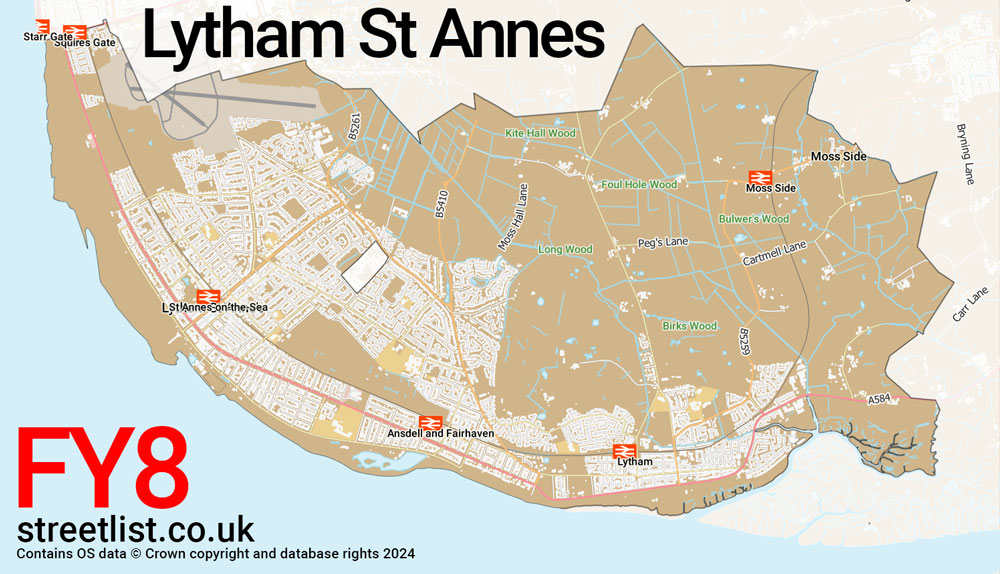 Map of the FY8 postcode