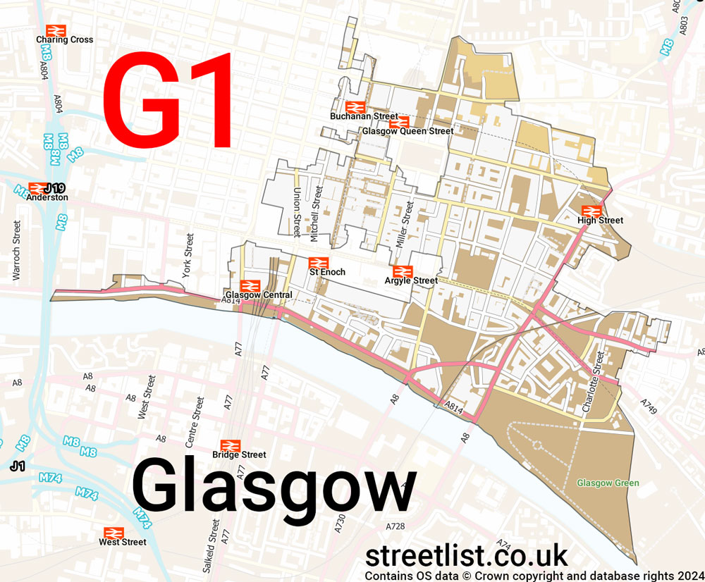 Map of the G1 postcode