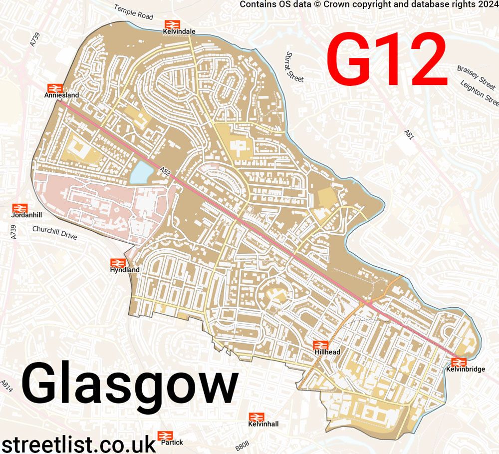 Map of the G12 postcode