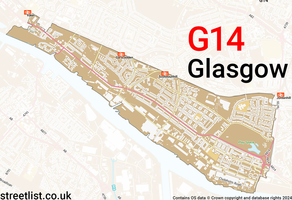 Map of the G14 postcode