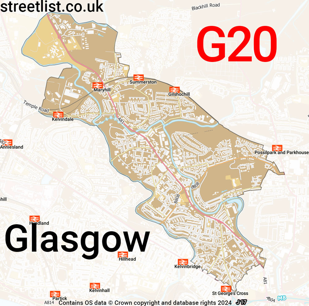 Map of the G20 postcode