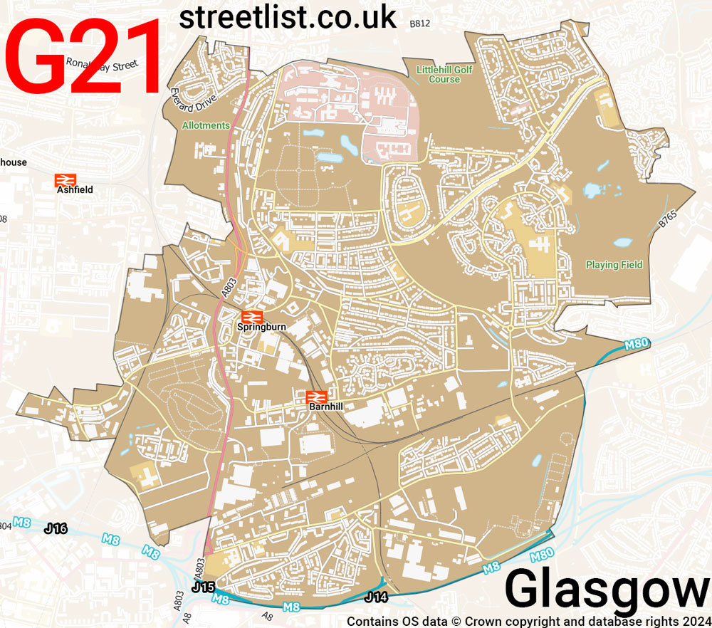 Map of the G21 postcode