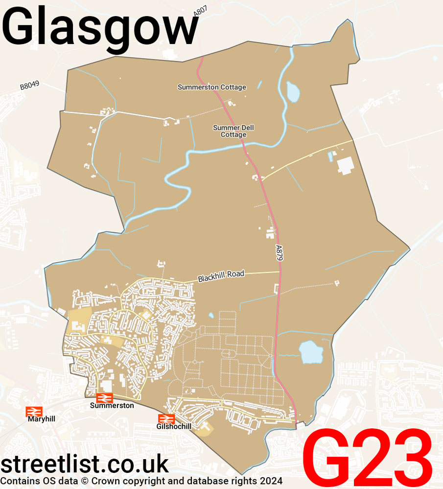 Map of the G23 postcode