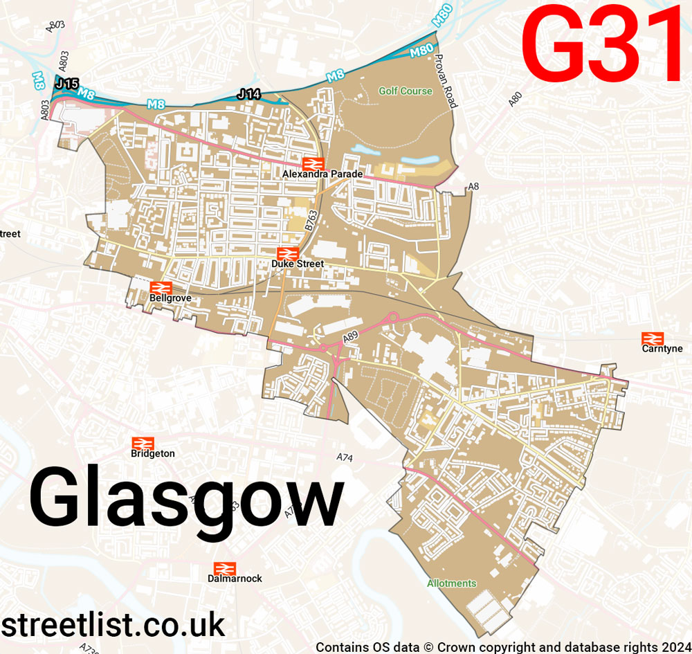 Map of the G31 postcode