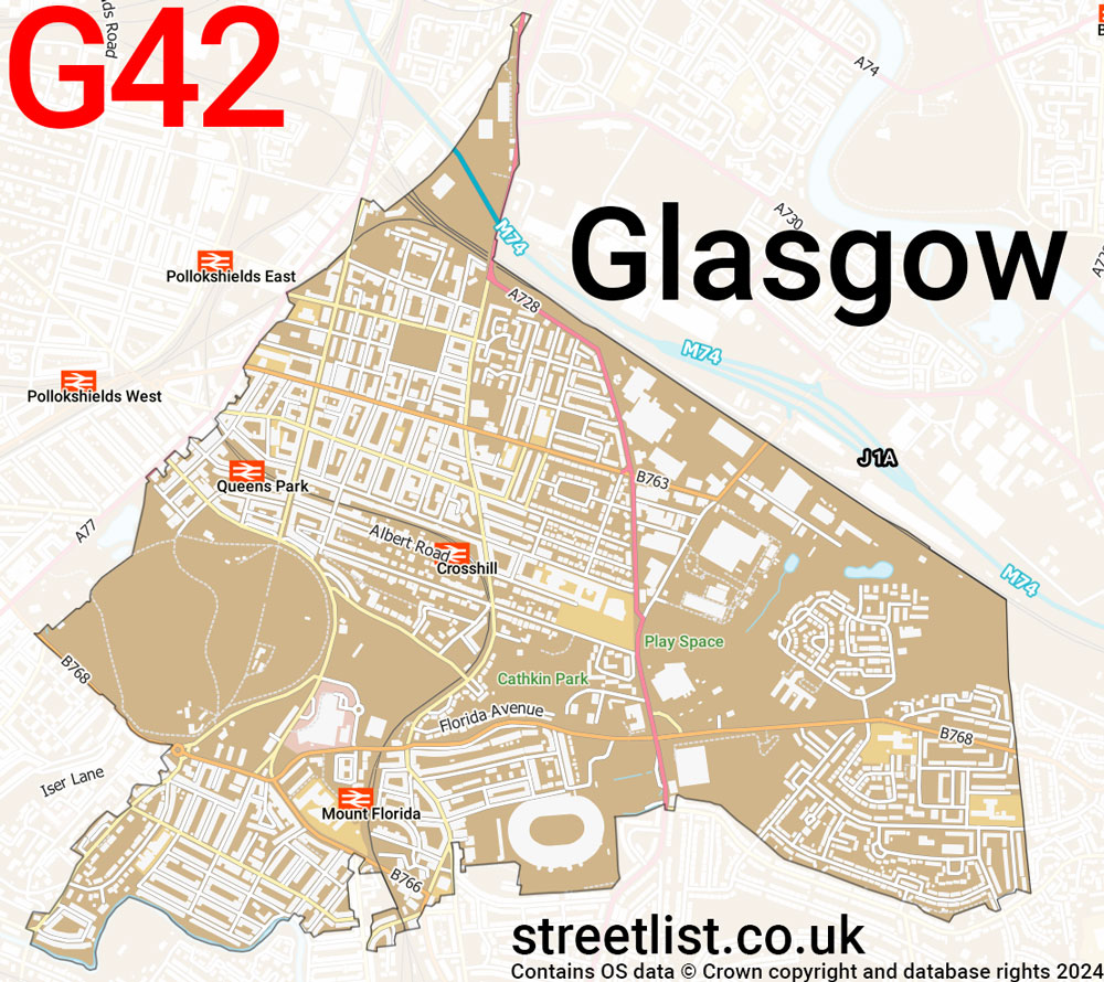 Map of the G42 postcode