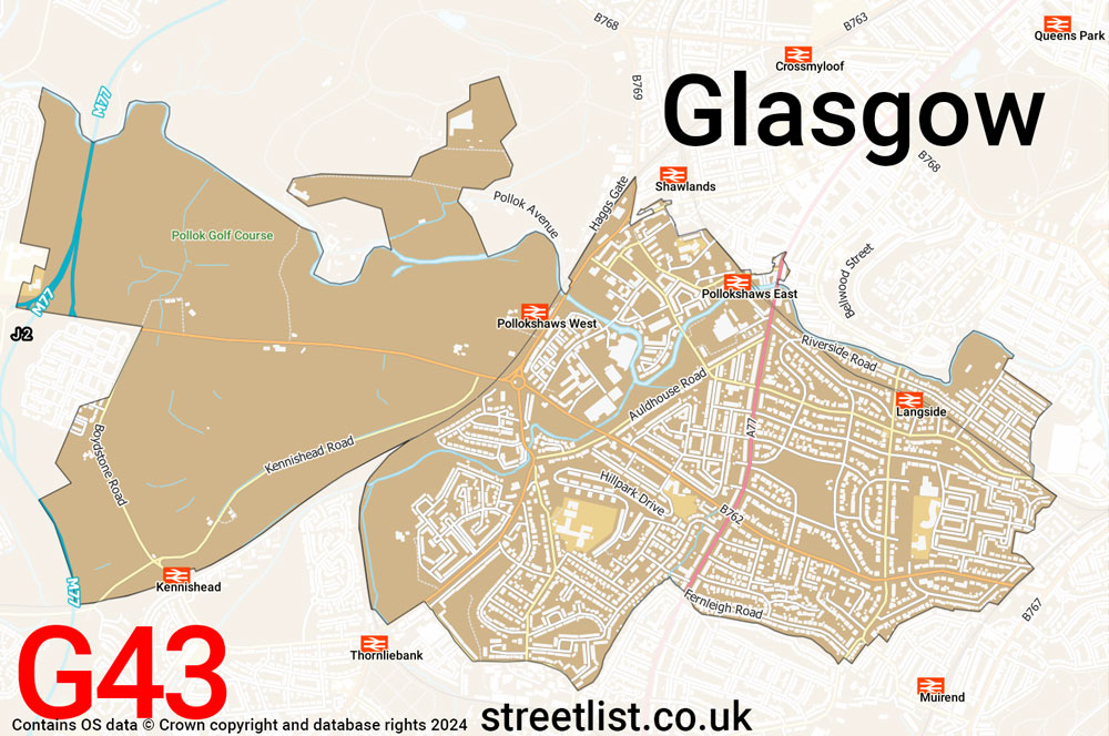 Map of the G43 postcode