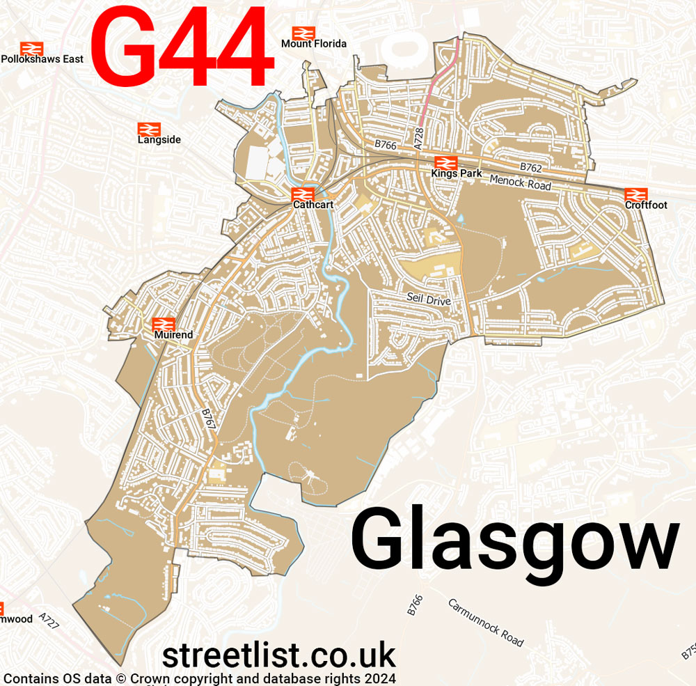 Map of the G44 postcode