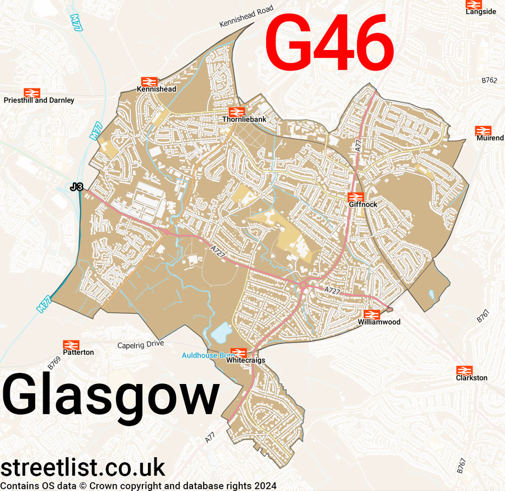 Map of the G46 postcode