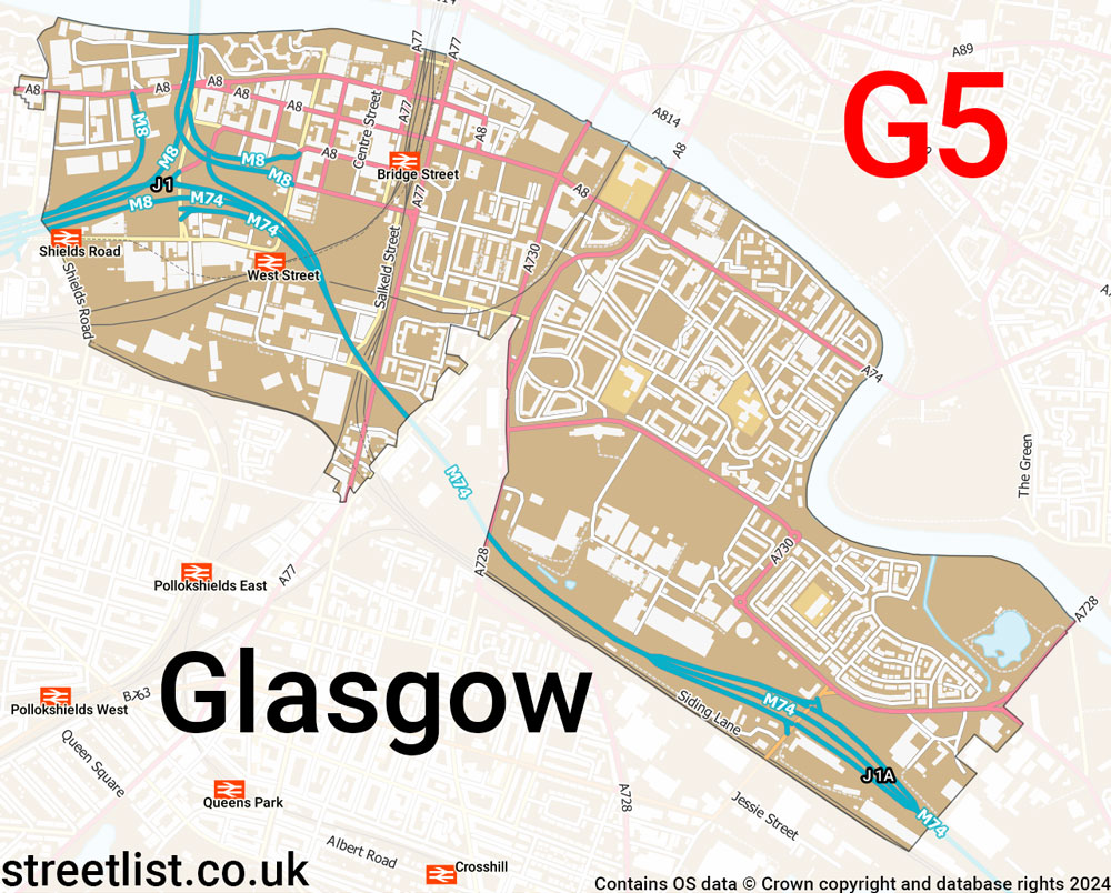 Map of the G5 postcode