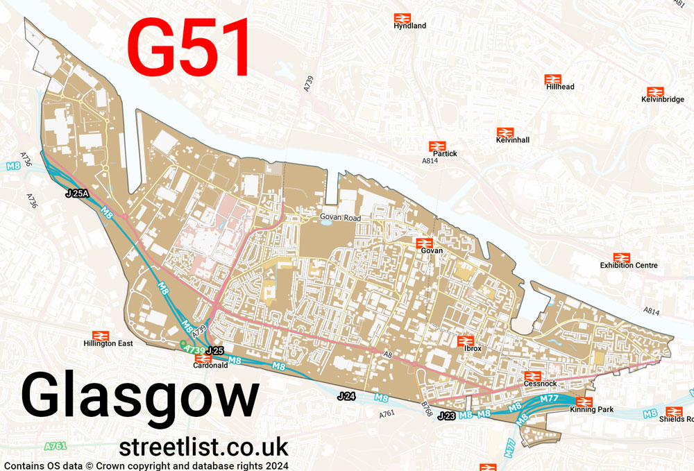 Map of the G51 postcode