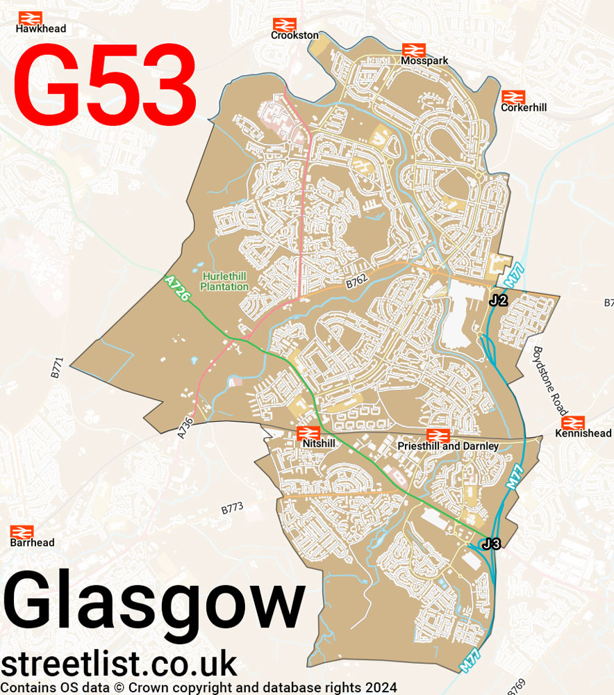 Map of the G53 postcode