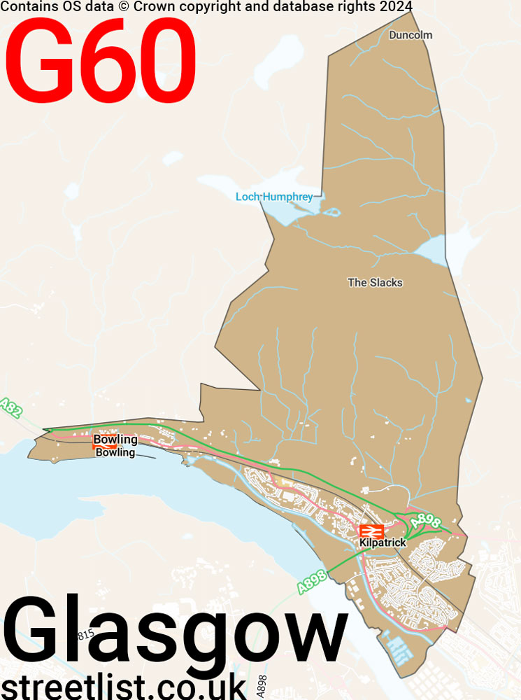 Map of the G60 postcode