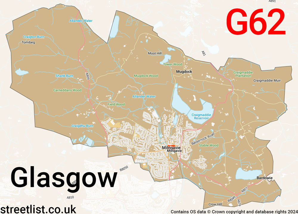 Map of the G62 postcode