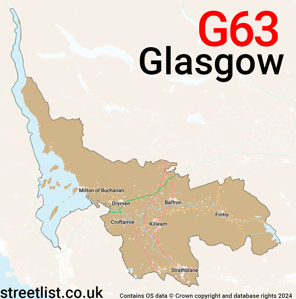 Map of the G63 postcode