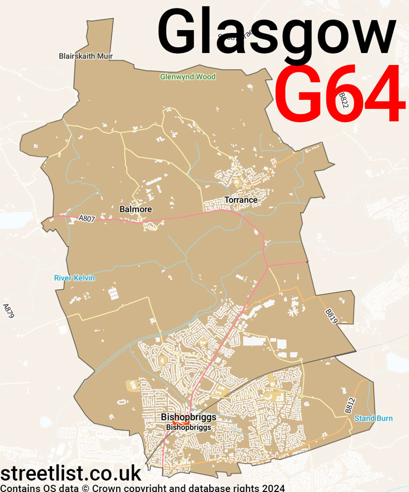 Map of the G64 postcode