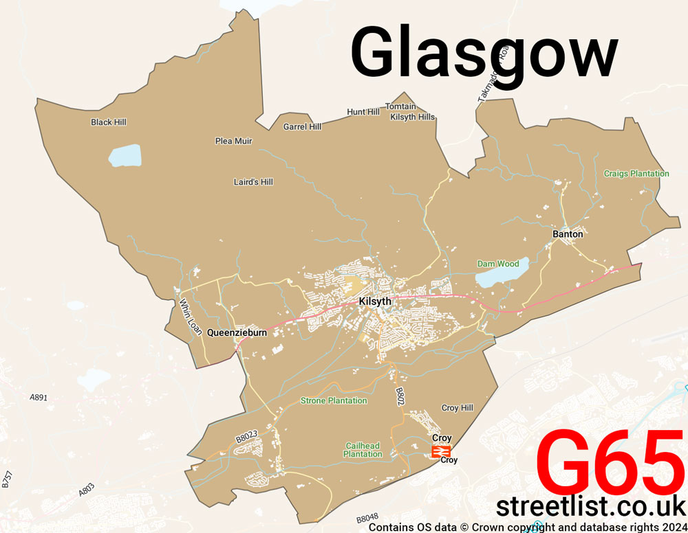 Map of the G65 postcode